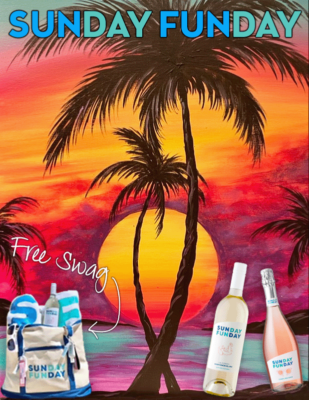 Beach Party with Sunday Funday Wines and Swag! 